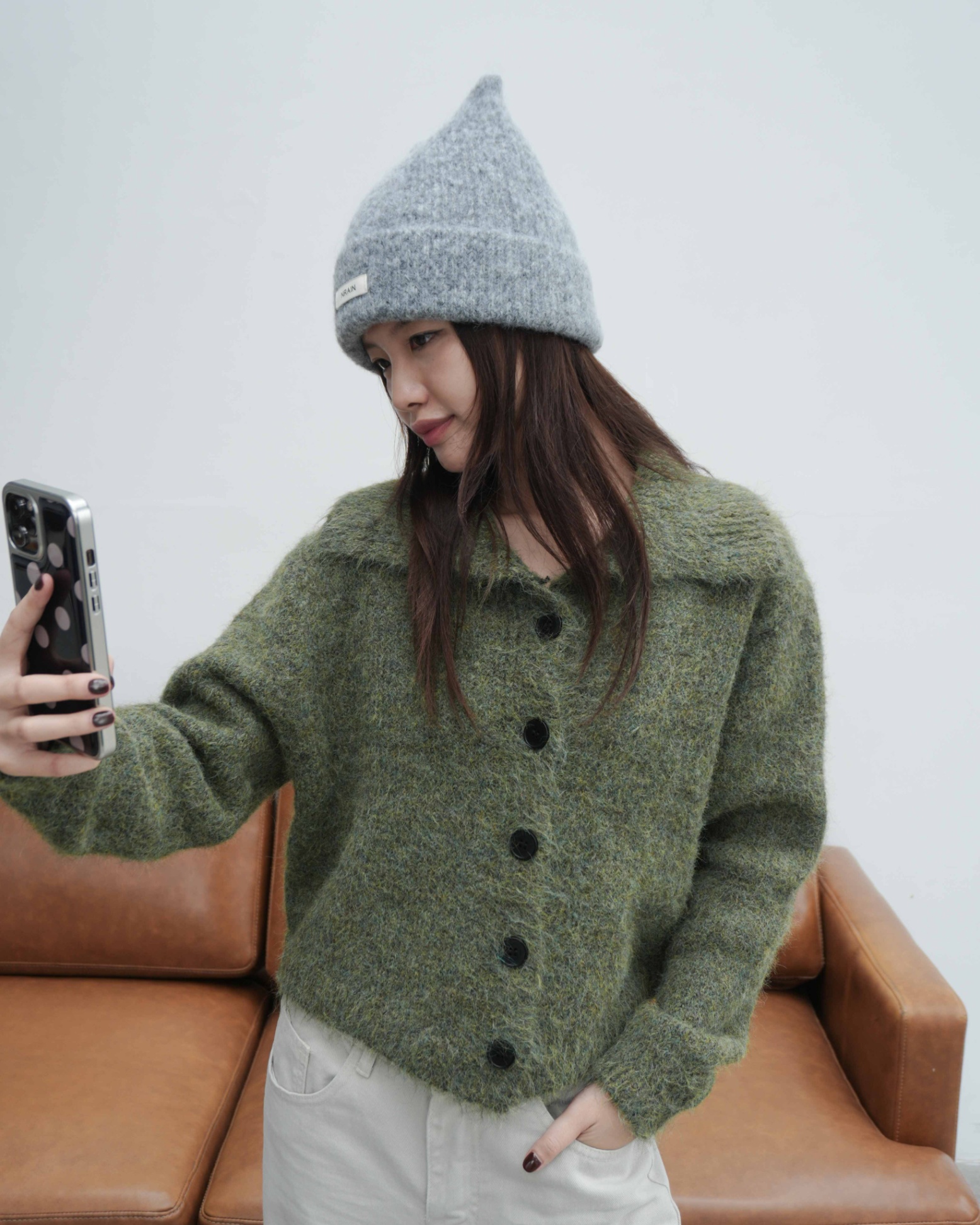 ÁO KHOÁC LEN CÀI KHUY CỔ CAO WESH V29