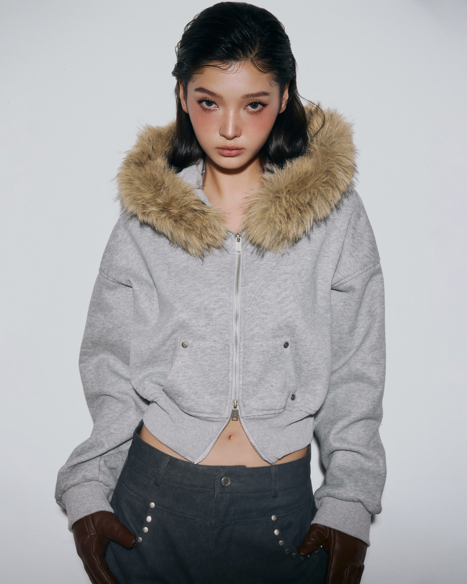 WAFFLE FUR JACKET