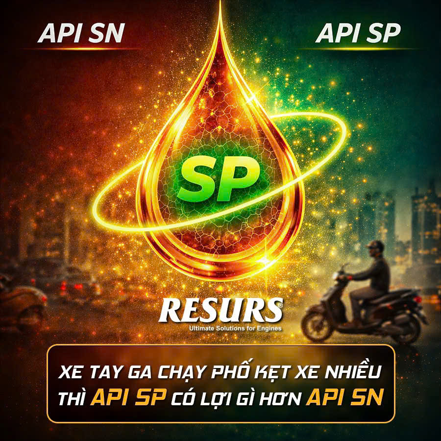 API SP có lợi gì hơn API SN khi xe tay ga chạy phố ?