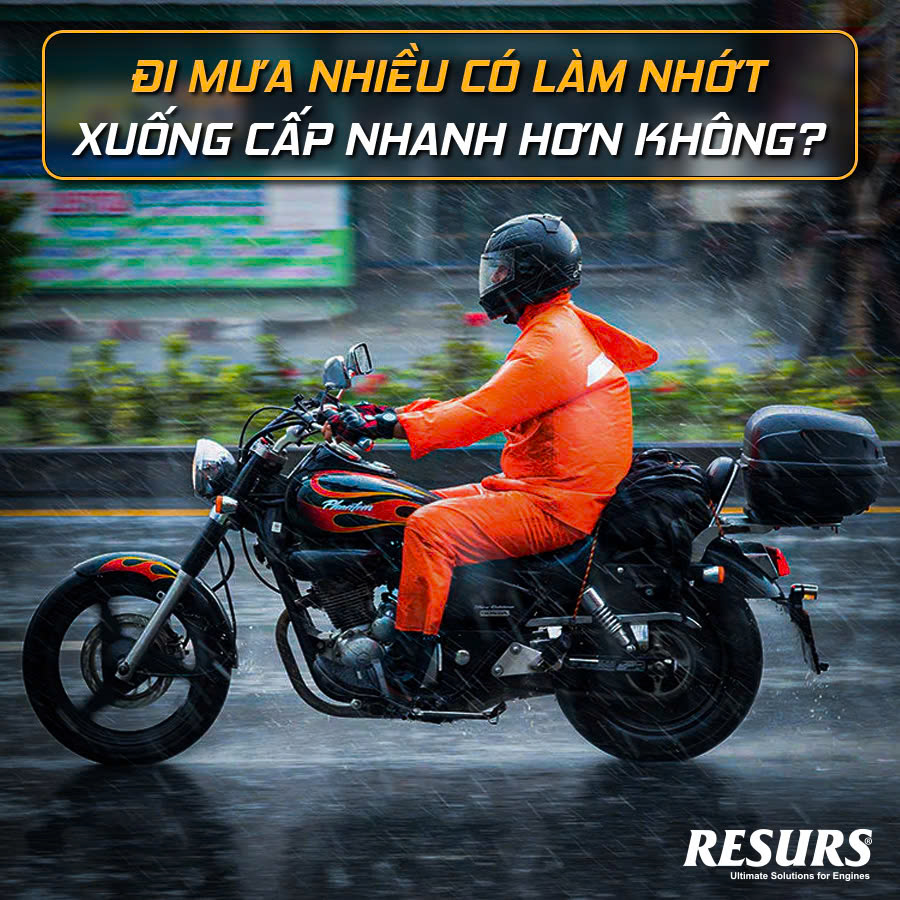 Đi mưa nhiều có làm nhớt xuống cấp nhanh hơn không?
