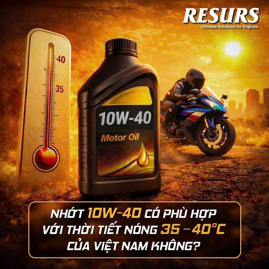 Nhớt 10W40 có phù hợp với thời tiết nóng 35–40°C tại Việt Nam?