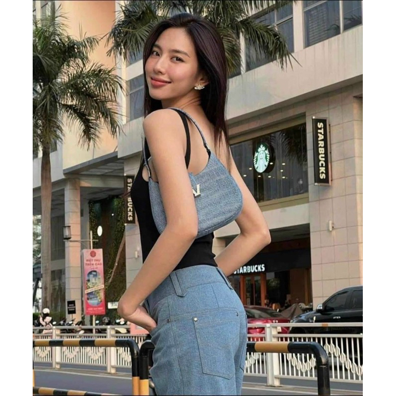 Túi Alex W đá size 20cm Xanh Jean mẫu mới kèm hộp nguyên seal