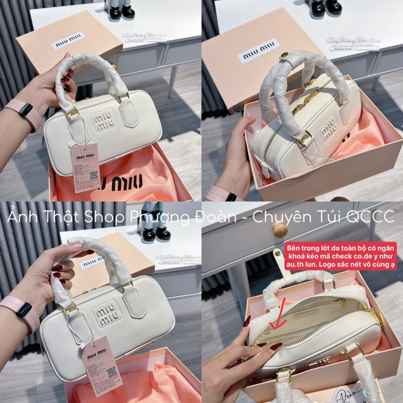 Túi trống MIUU MIUU da trơn hàng sup chuẩnn xịn size 23cm FULL BOX VIP