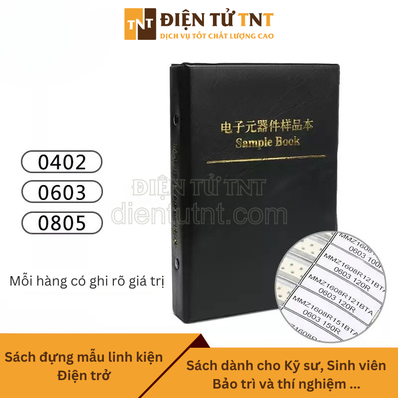 Sách mẫu Ferrite Bead dán kích thước 0402/0603/0805