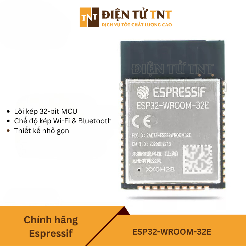 ESP32-WROOM-32E chính hãng – Module MCU lõi kép tích hợp WiFi & Bluetooth dành cho ứng dụng IoT
