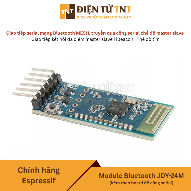 Module ra chân JDY-24M kết nối serial port Bluetooth 5.0 MESH Zigbee với khả năng truyền dữ liệu không dây BLE chế độ Master-Slave (6 pin)
