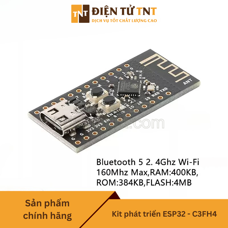 Mạch phát triển ESP32-C3FH4, module Wi-Fi 2.4GHz và Bluetooth 5.0