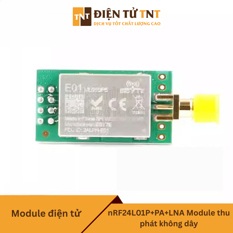 nRF24L01P+PA+LNA Module thu phát không dây công suất cao 2.4GHz, hỗ trợ truyền khoảng cách xa đến 2500 mét, chống nhiễu tốt