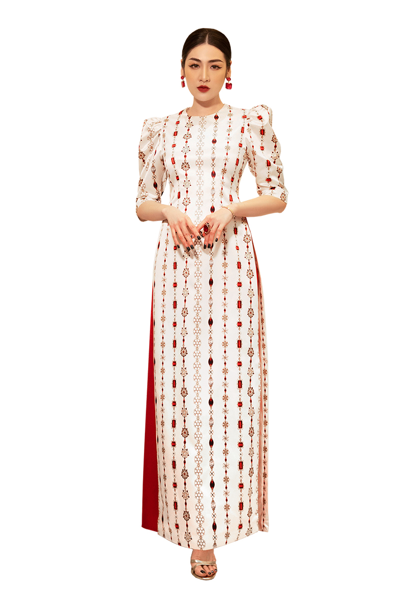 Puffed Three-Quarter Sleeves Ao Dai