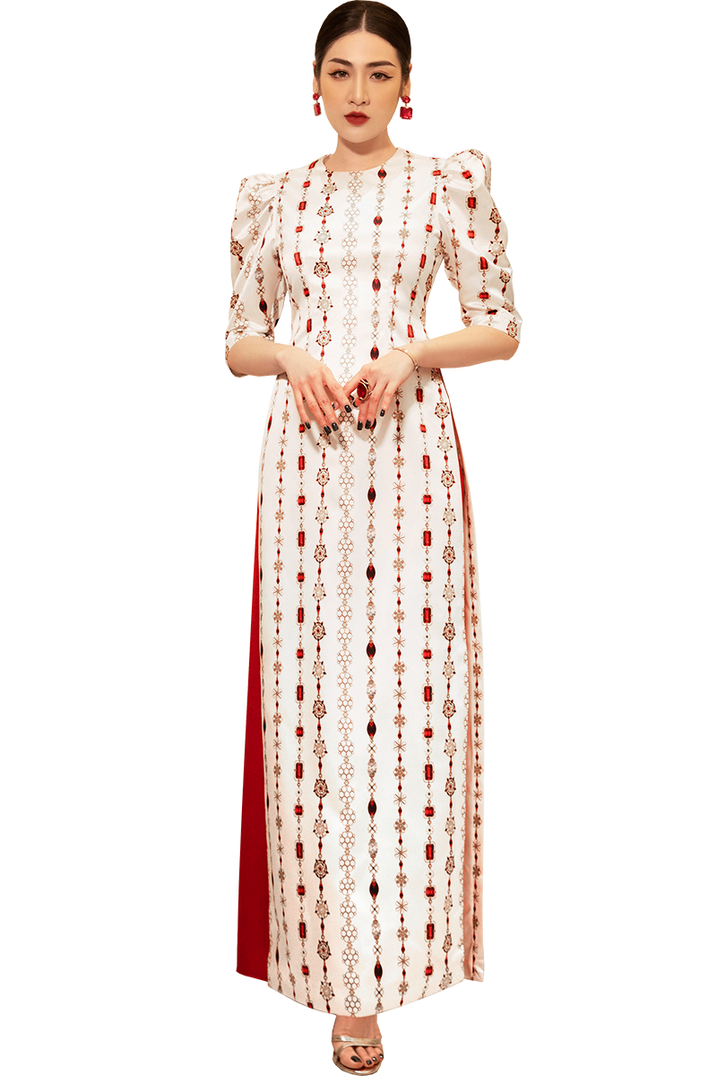 Puffed Three-Quarter Sleeves Ao Dai