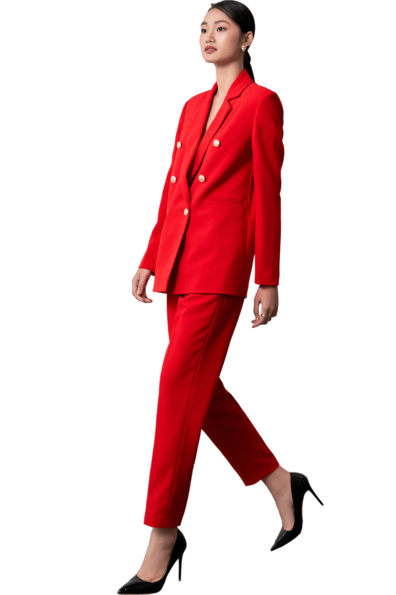 Red 2-breasted Blazer