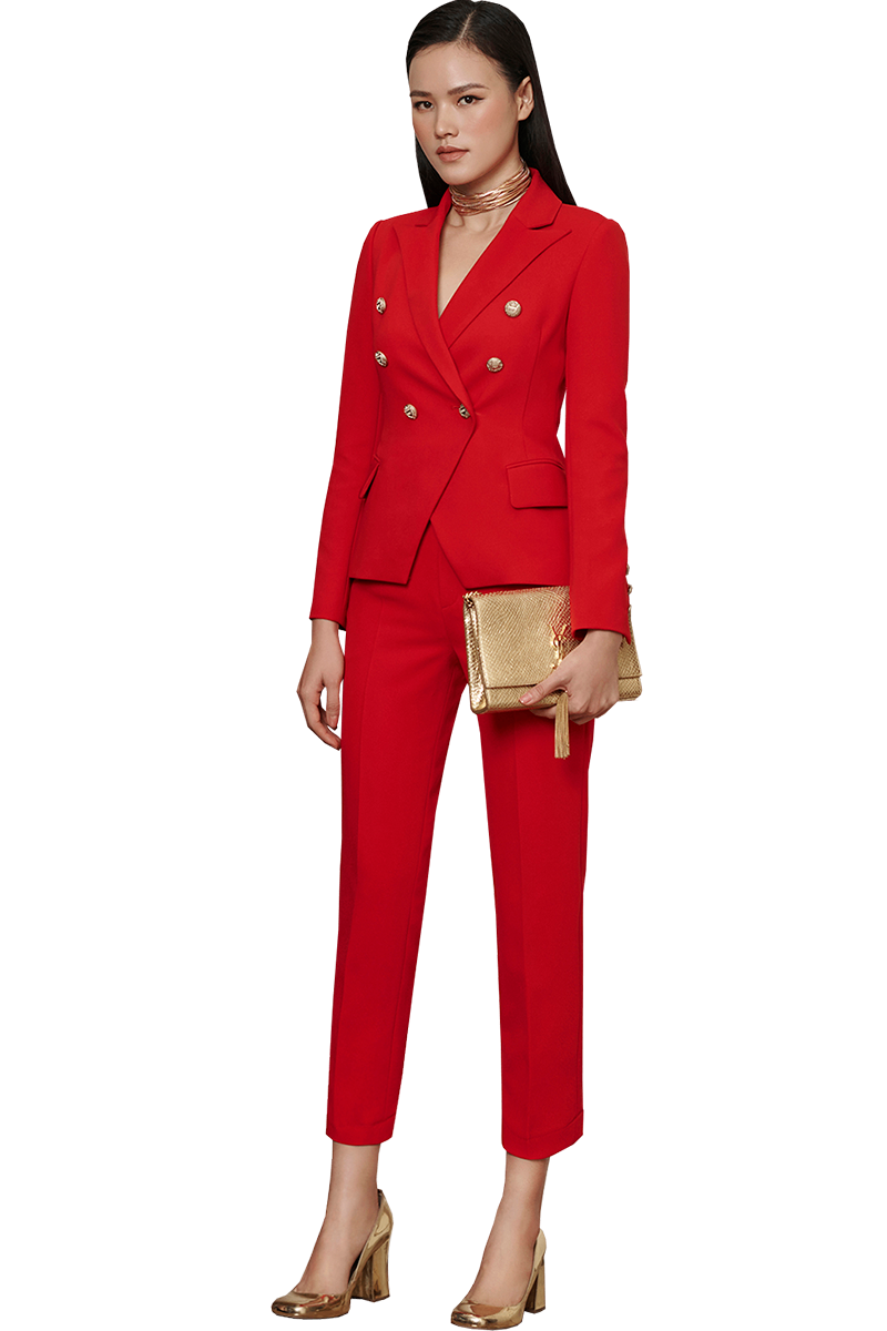 Red Fitted 2-breasted blazer