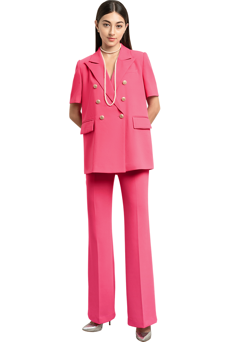 Hot pink Short-sleeve Relax Blazer