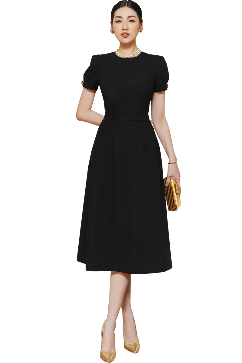 A-line midi dresstab sleeve