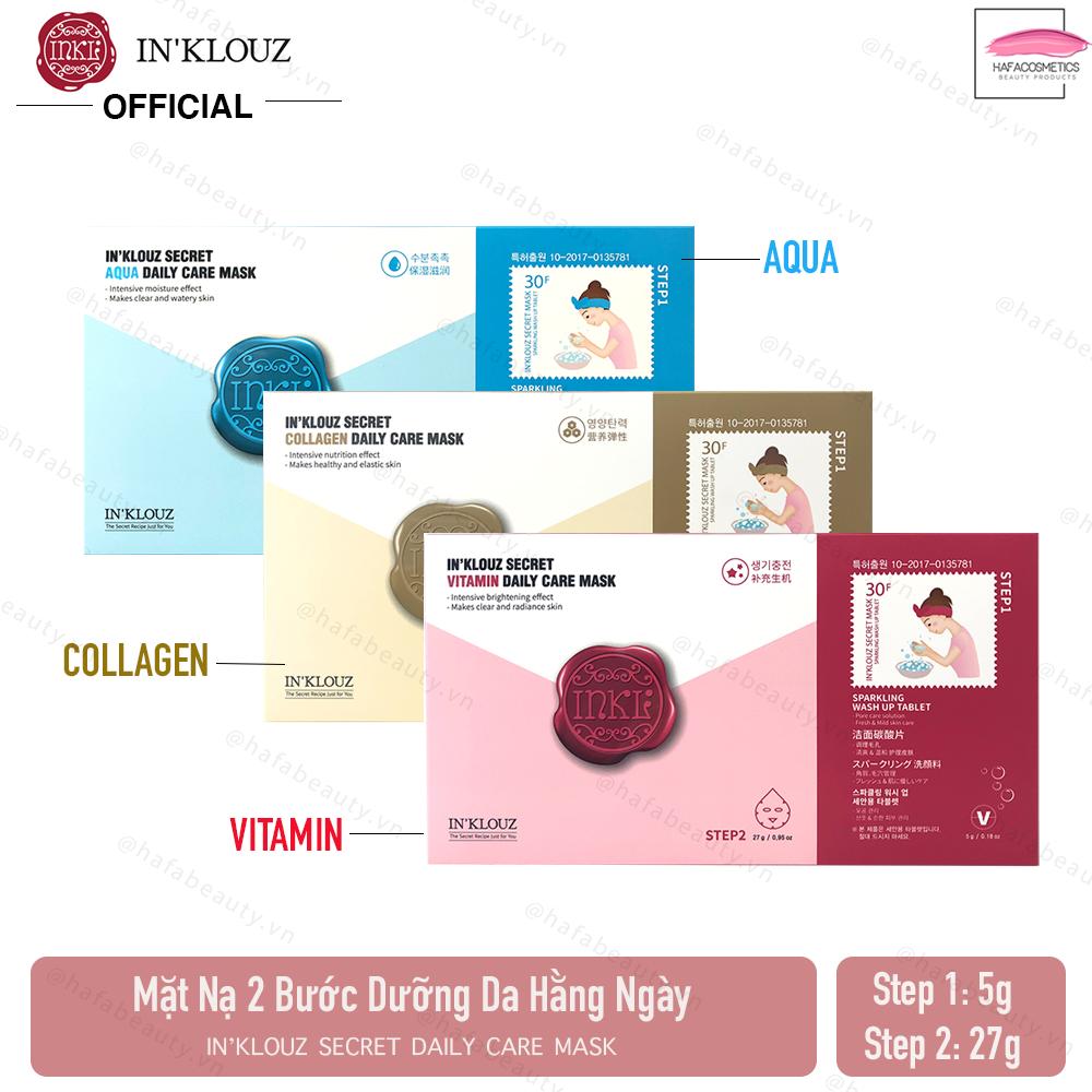 Mặt nạ 2 bước dưỡng ẩm da, giúp da căng bóng, tươi trẻ IN’KLOUZ Secret Daily Care Mask