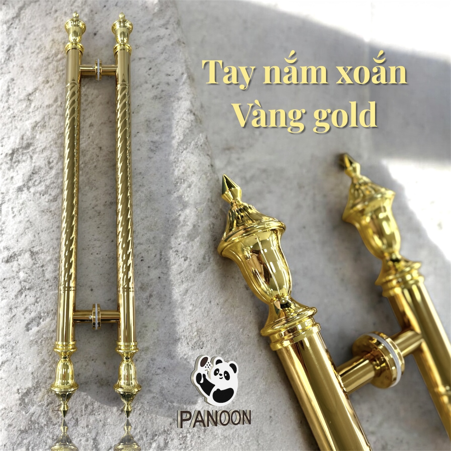 Tay Nắm Cửa Kính Họa Tiết Xoắn Ốc - Dài 100cm
