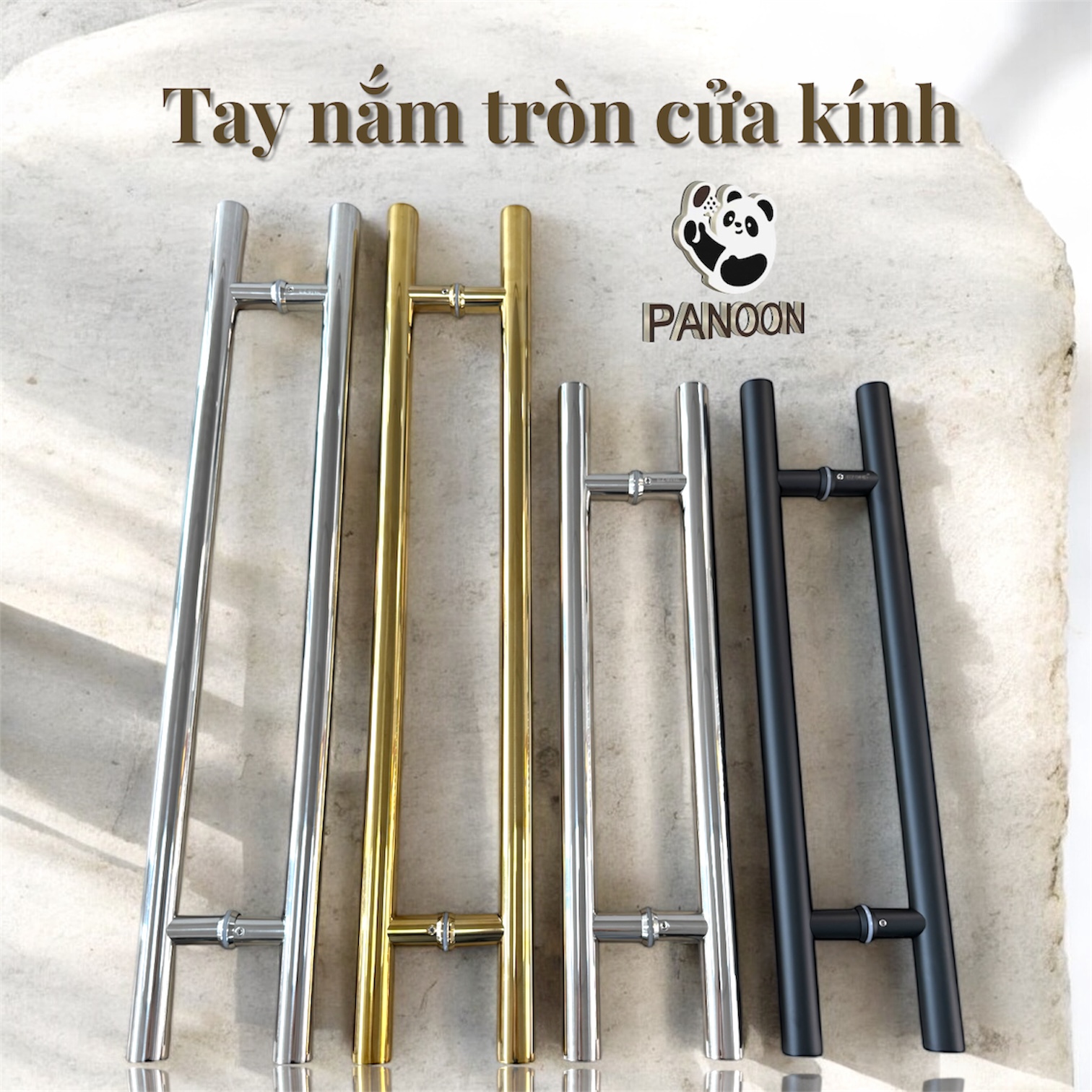 Tay Nắm Dài Form Tròn Cửa Kính