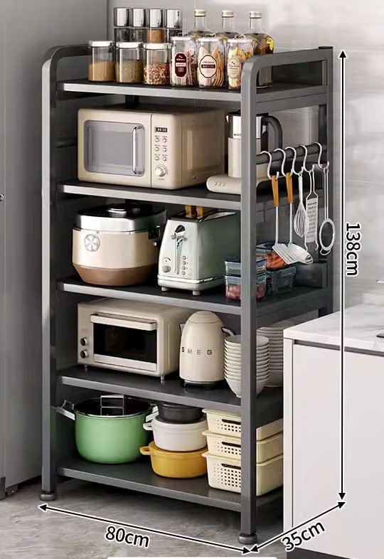 Kệ nhà bếp 5 tầng full đen GM174C.22