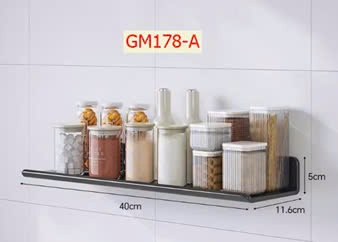 Kệ gia vị dán tường đen GM178A.2