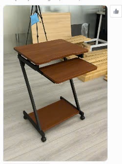 Bàn làm việc chữ Z khung đen gỗ óc chó GM220.26