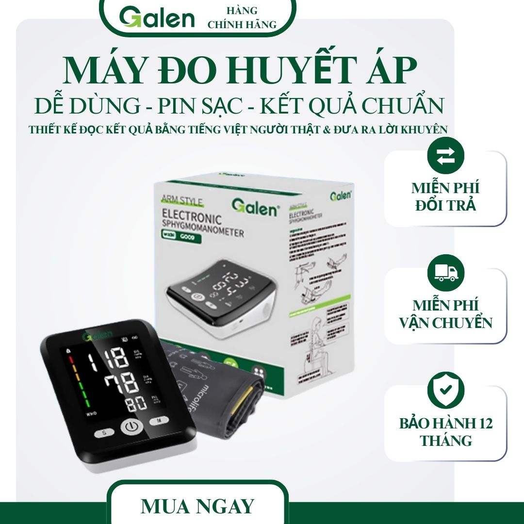 Máy đo huyết áp có giọng nói và sạc Galen G009