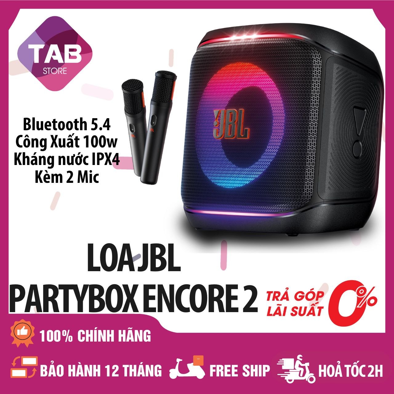 Loa JBL PartyBox ENCORE 2 / ENCORE Essential Chính Hãng - Bảo Hành 12T - ENCORE 2 (Đời 2)