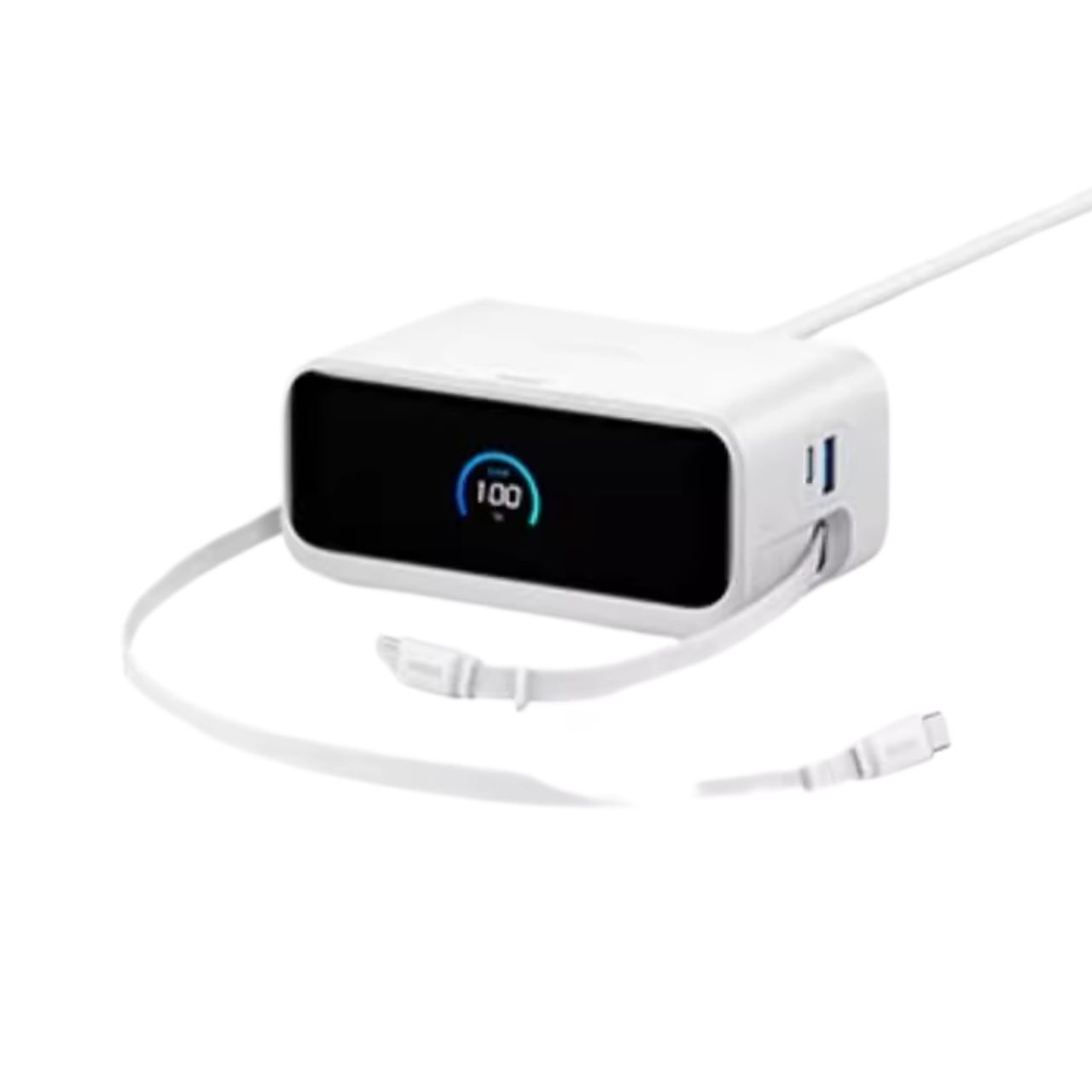 Bộ Sạc Anker 6 Cổng 100w AC 2500w 1A+3C+2AC Cáp Tích Hợp A91C8 - Bảo Hành 18 Tháng - A91C8 Trắng