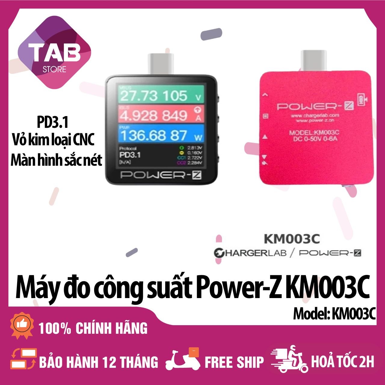 Máy Đo Công Suất Power-Z KM003C PD3.1 28V 240W USB-C - Bảo Hành 12 Tháng