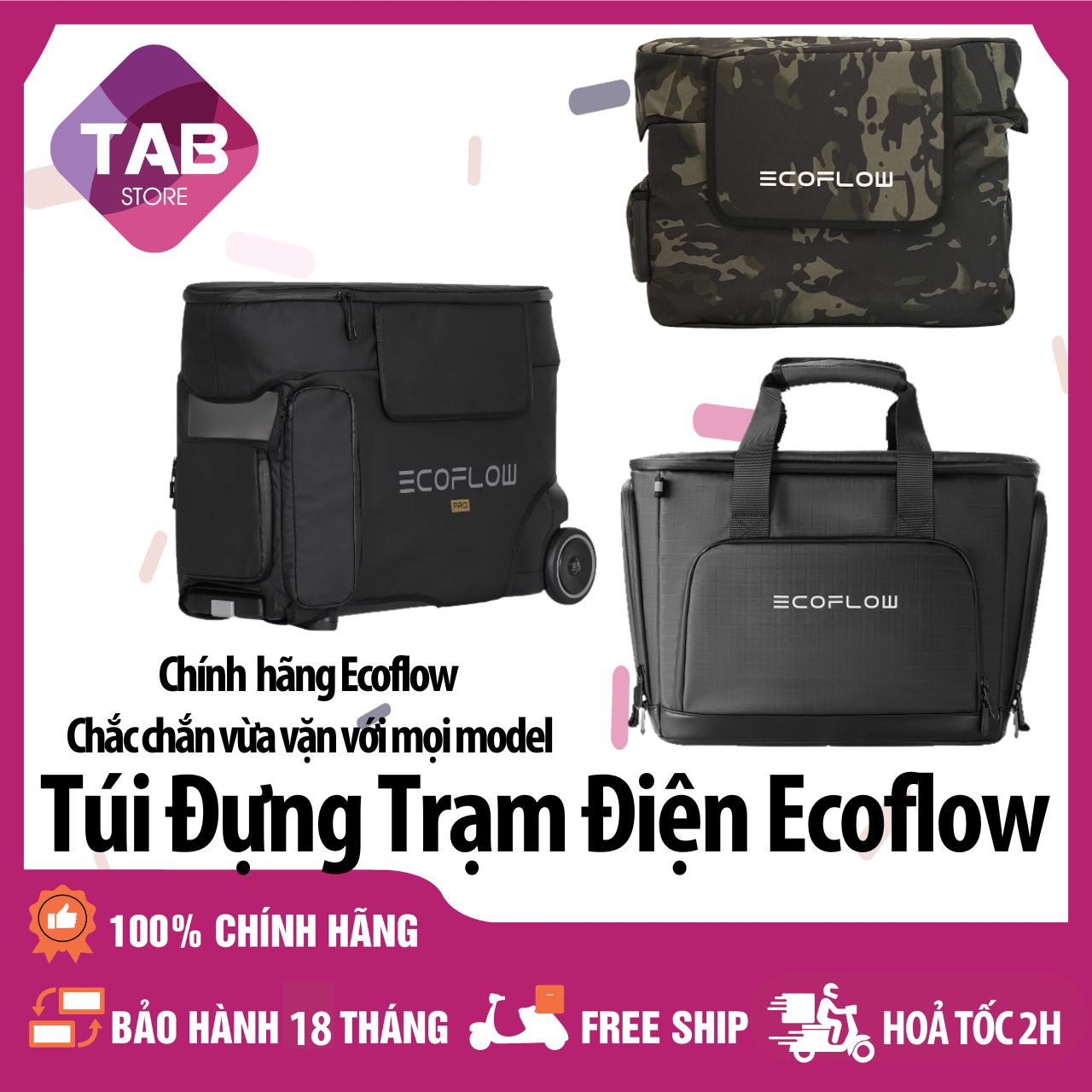 Túi Đựng Trạm Điện Ecoflow Chính Hãng Phù Hợp Tất Cả Các Dòng River 3, River 3 Plus, Delta 2, Delta 3...