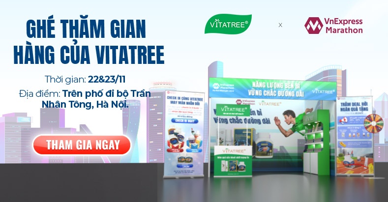 Gian hàng của Vitatree trong sự kiện VnExpress Marathon Hanoi Midnight 2024 