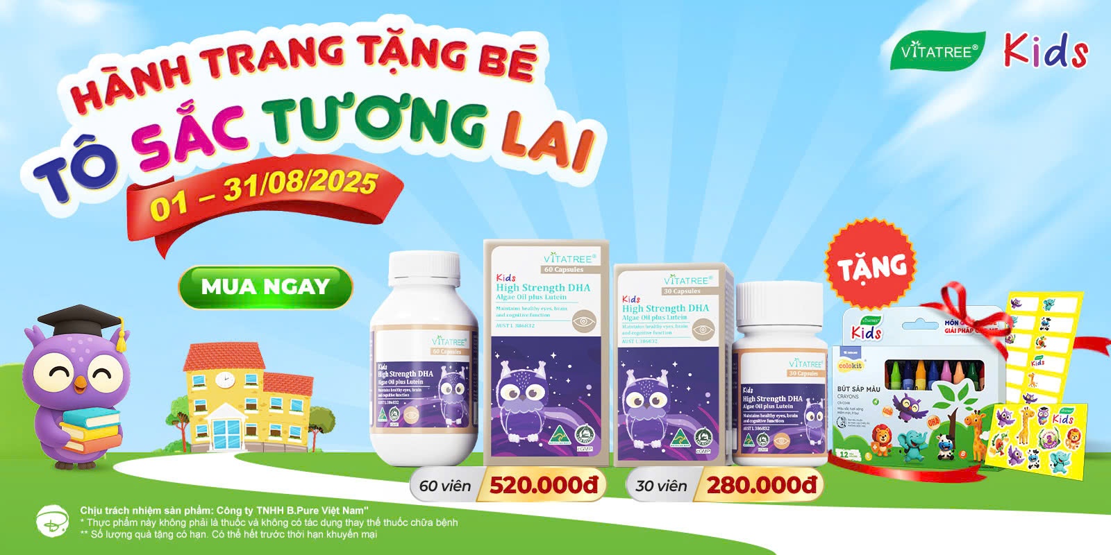 [CHƯƠNG TRÌNH KHUYẾN MÃI] HÀNH TRANG TẶNG BÉ – TÔ SẮC TƯƠNG LAI CÙNG VITATREE 