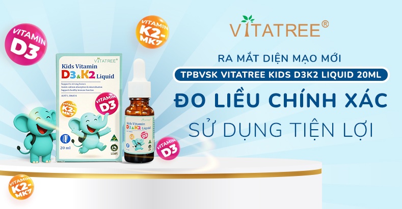 [THÔNG BÁO] TPBVSK Kids D3K2 Liquid 20ml ra mắt diện mạo mới - Đo liều chính xác & tiện lợi hơn 