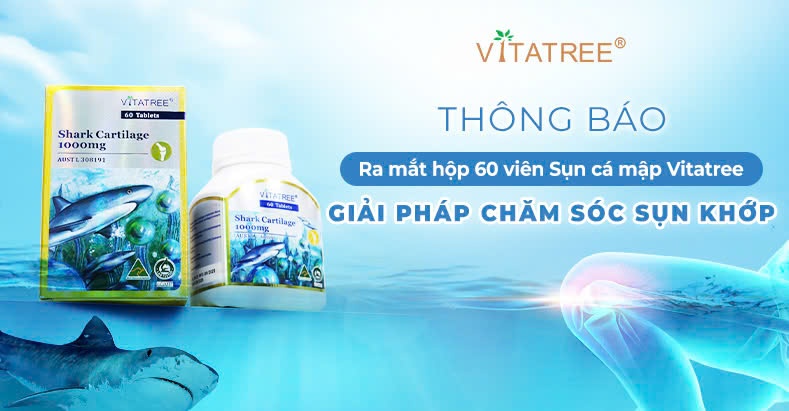 Ra mắt hộp 60 viên Sụn cá mập Vitatree  - Giải pháp chăm sóc sụn khớp toàn diện 