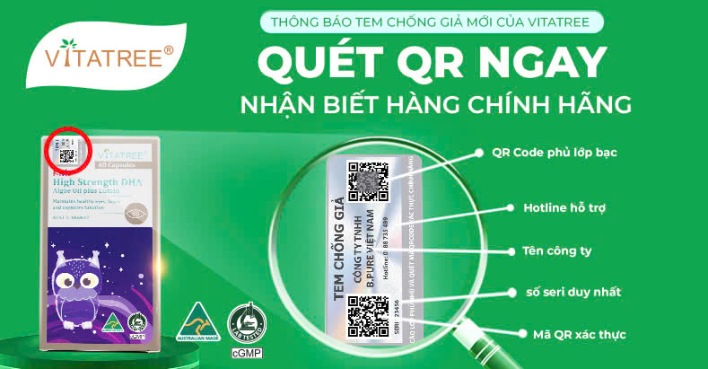 VITATREE THÔNG BÁO THAY ĐỔI MẪU TEM CHỐNG HÀNG GIẢ 