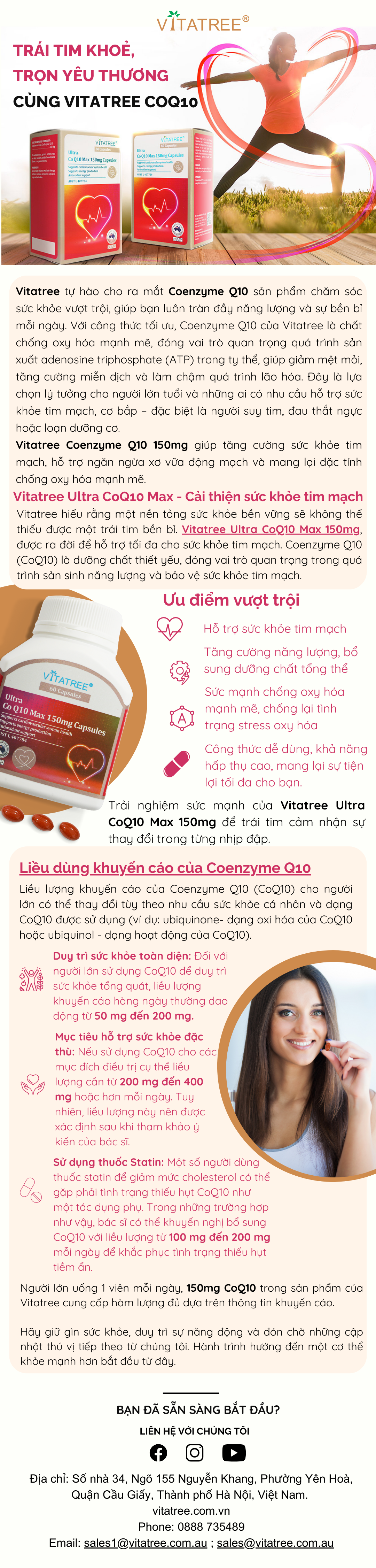 viên bổ tim mạch Vitatree CoQ10