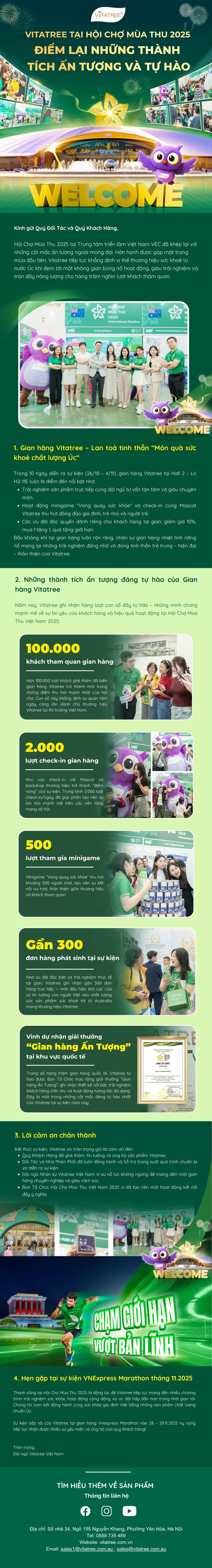 Gian hàng Vitatree tại hội chợ mùa thu 2025