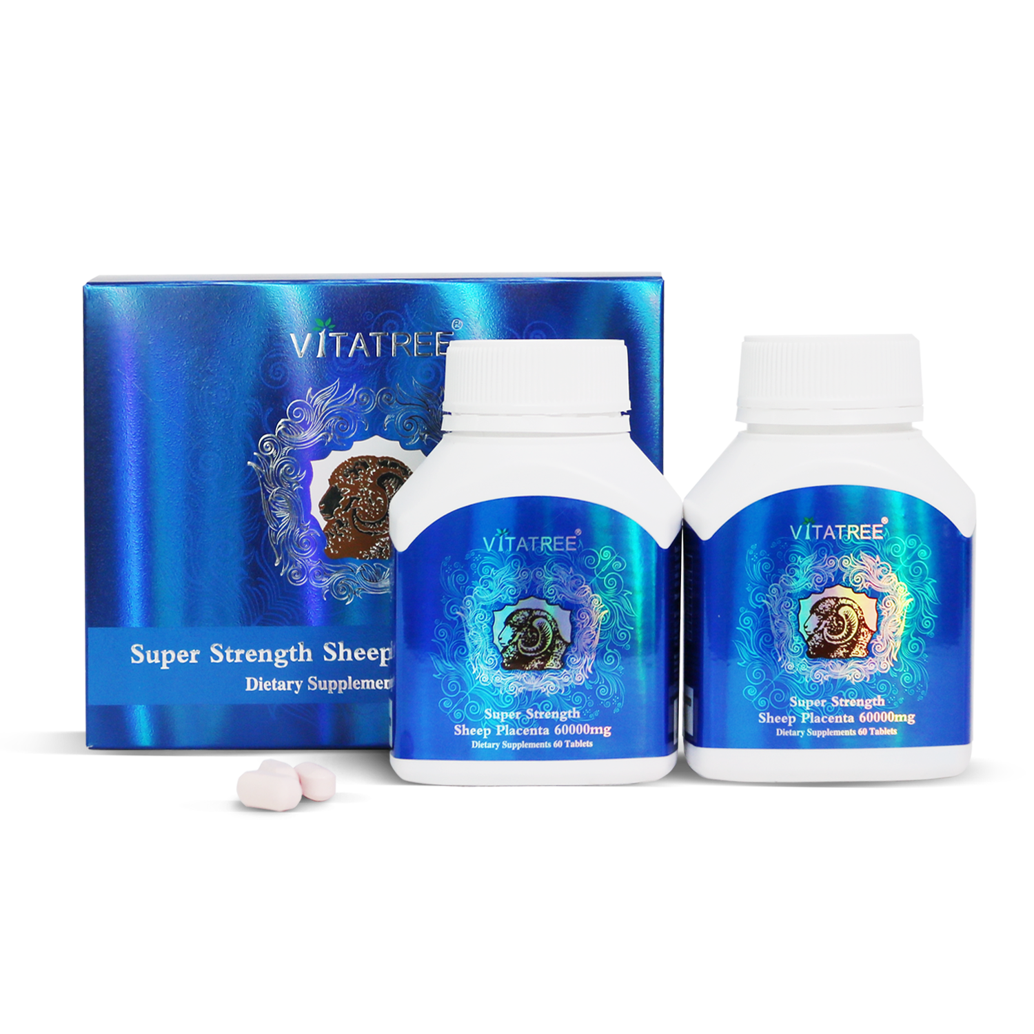 Nhau thai cừu Úc Vitatree Sheep Placenta 60000mg 2 x 60 viên