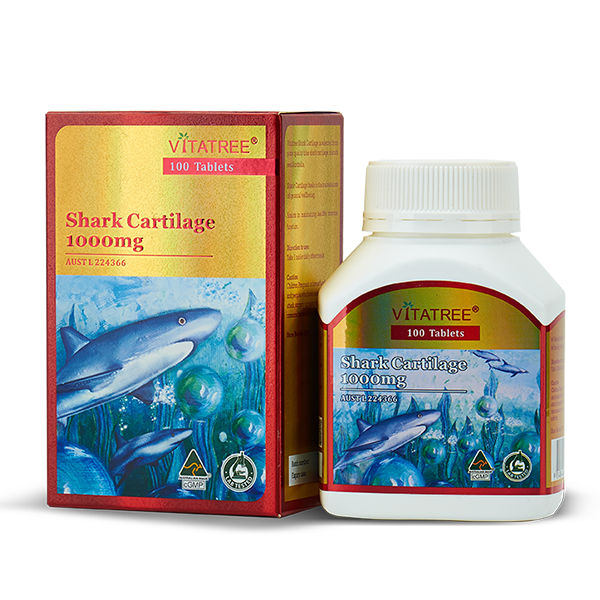 Sụn cá mập Úc Vitatree Shark Cartilage 1000mg 100 Viên