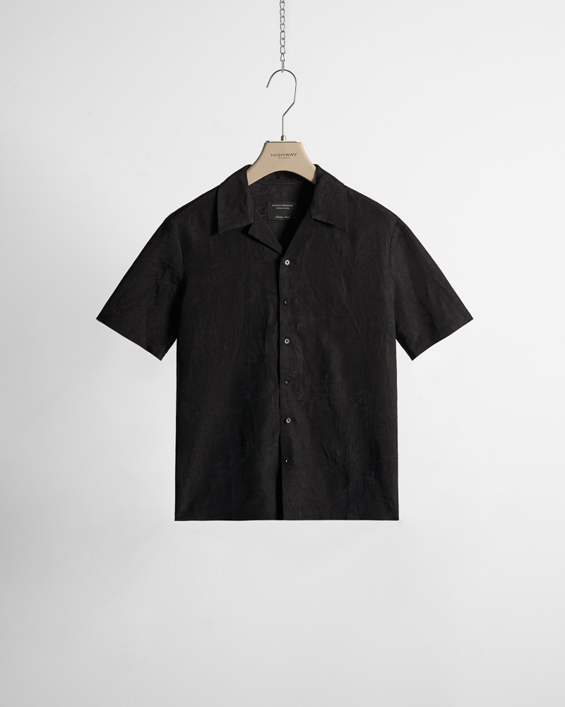 Sơ Mi Cuban Premium - Fire Lily - Regular Fit - Đen