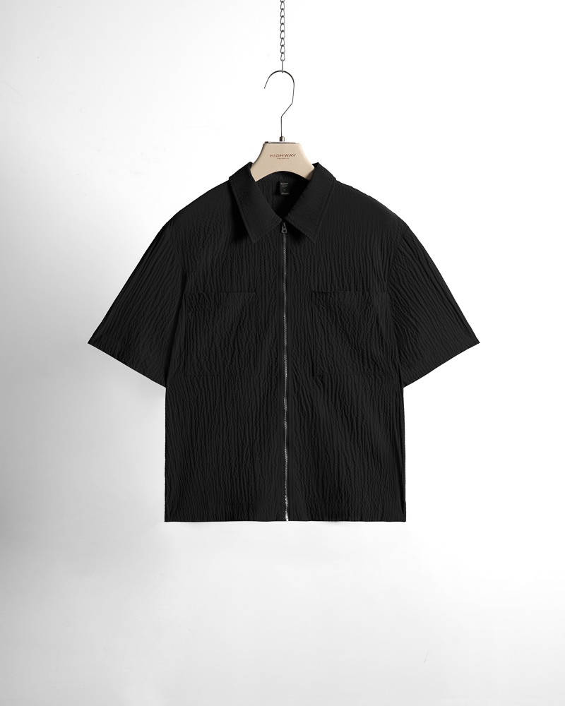 Sơ Mi Cuban Premium - Morgan - Relaxed Fit - Đen