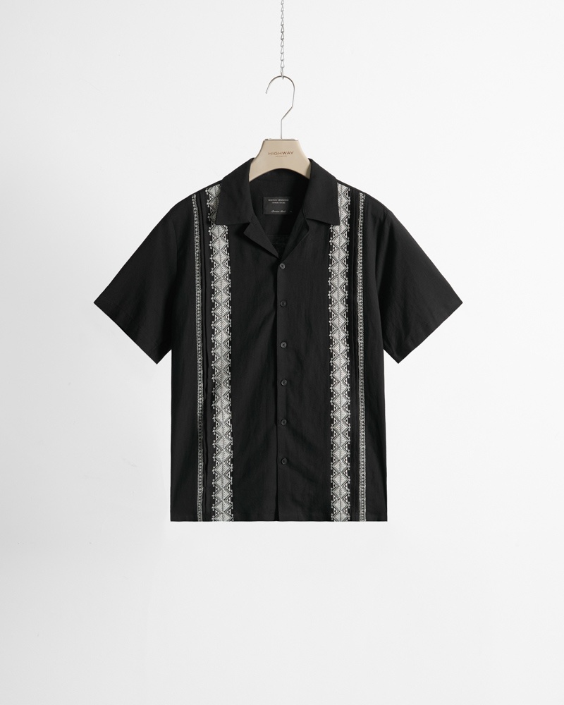 Sơ Mi Cuban Premium - Aurane - Relaxed Fit - Đen