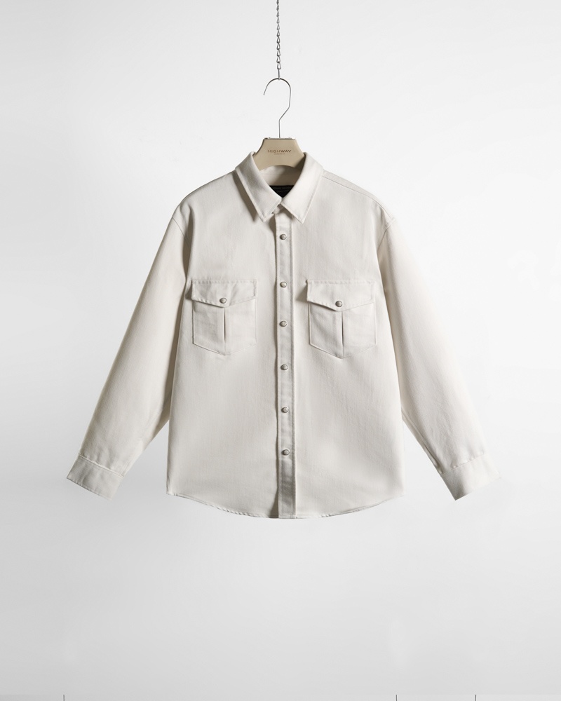 Áo Sơ Mi Denim Premium - Tobias - Relaxed Fit - Trắng