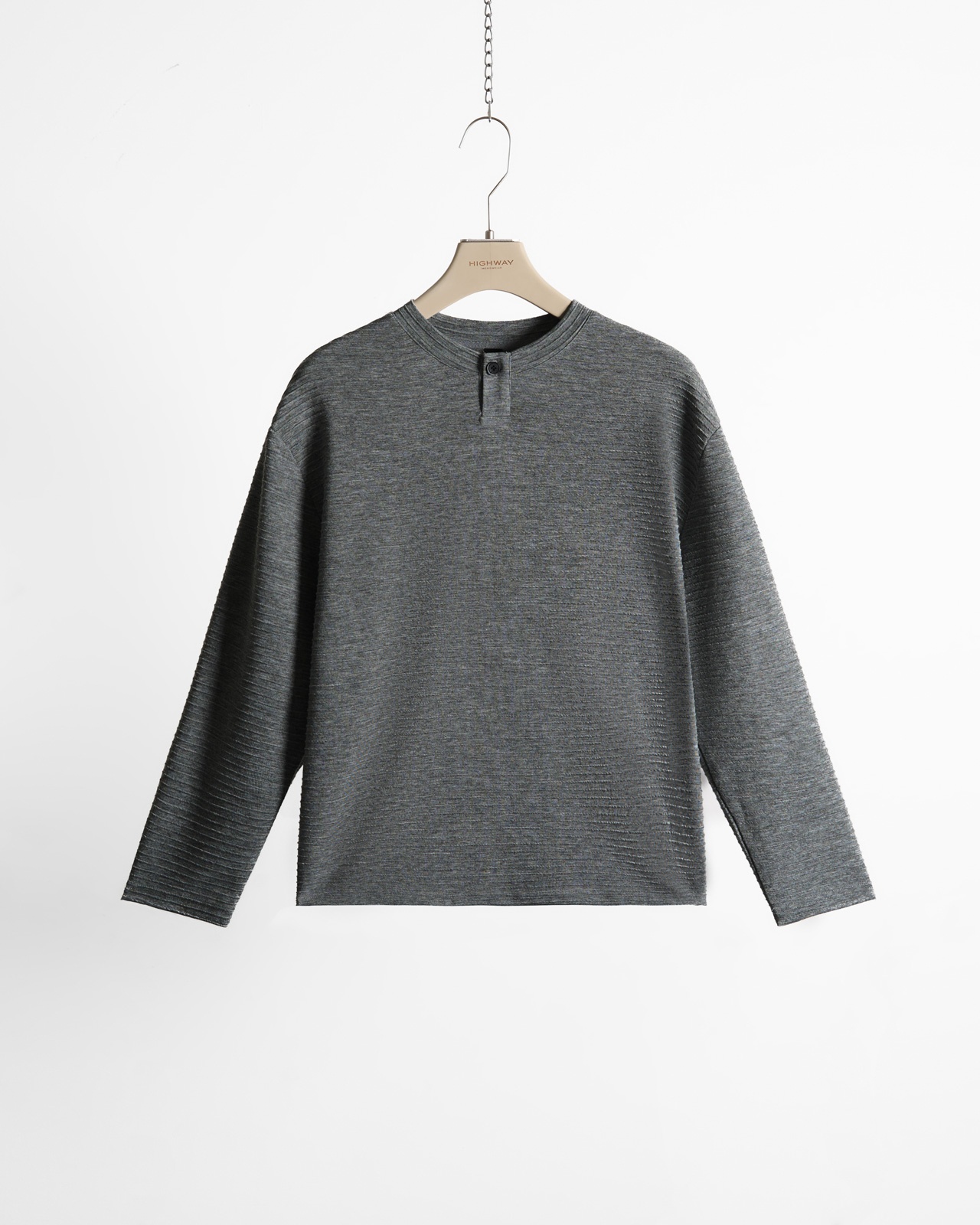 Áo Henley - Manfred - Regular Fit - Ghi Đậm
