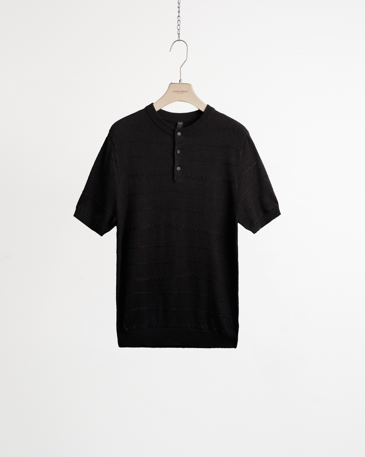 Áo Henley Premium - Bolton - Relaxed Fit - Đen