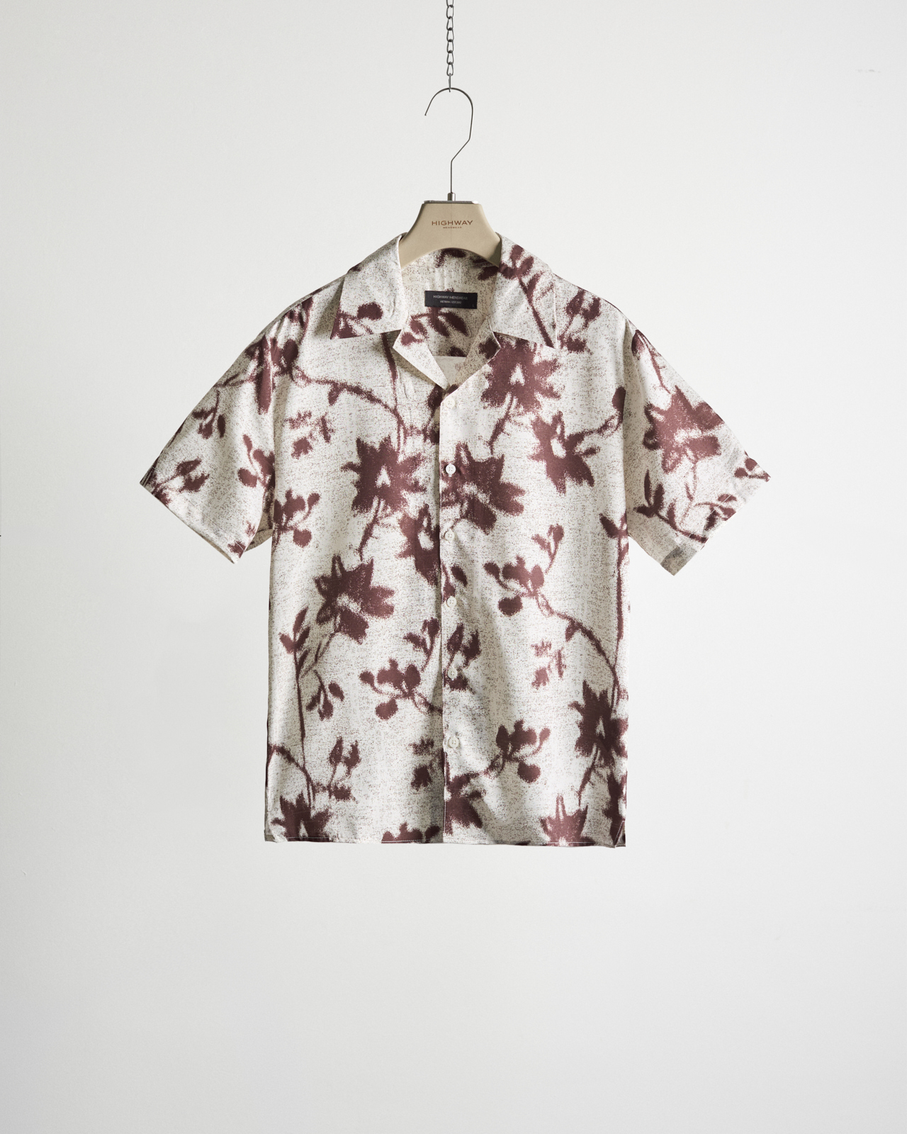 Sơ Mi Cuban - Ink Floral - Boxy Fit - Nâu