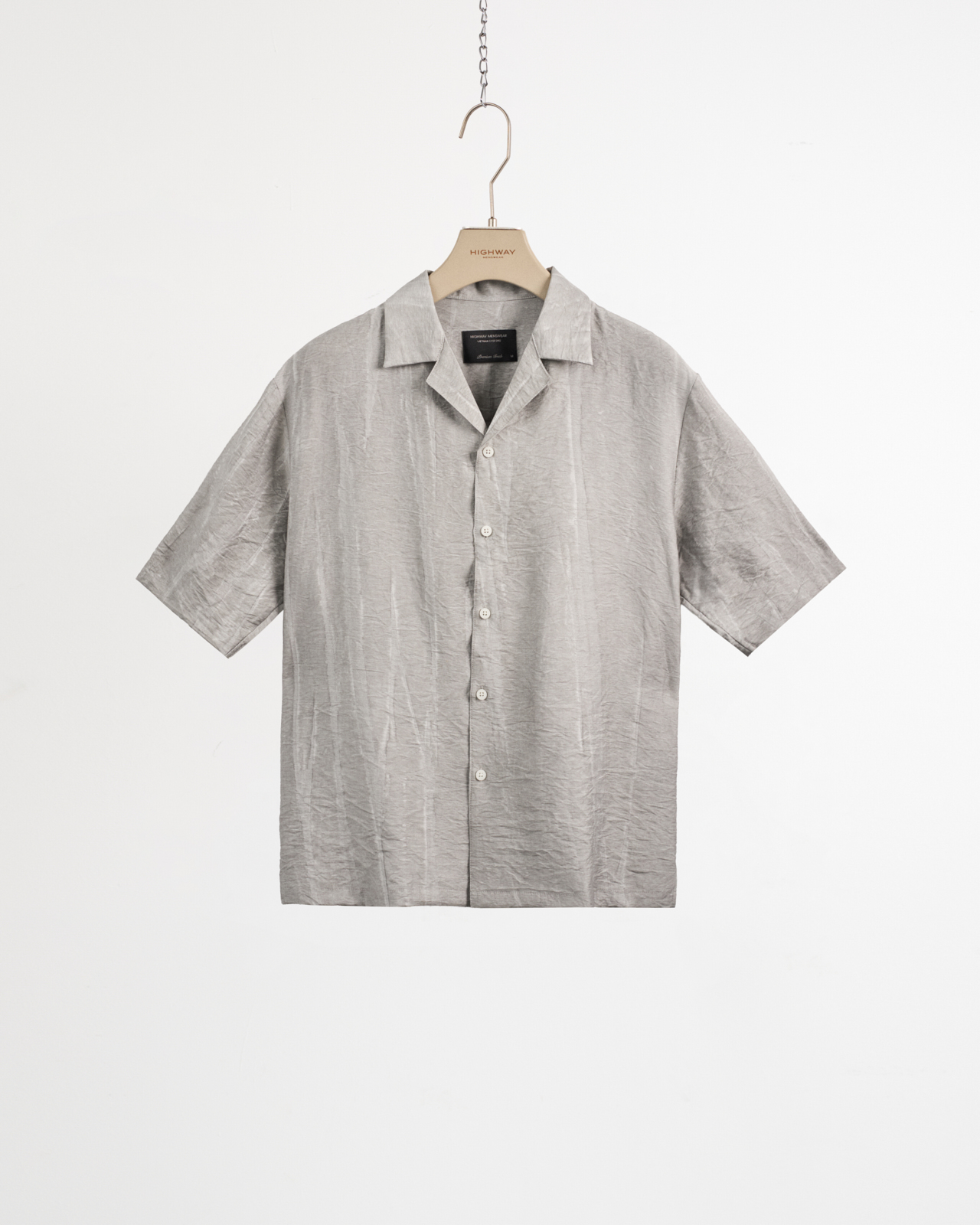 Sơ Mi Cuban Premium - Sandstone - Boxy Fit - Ghi