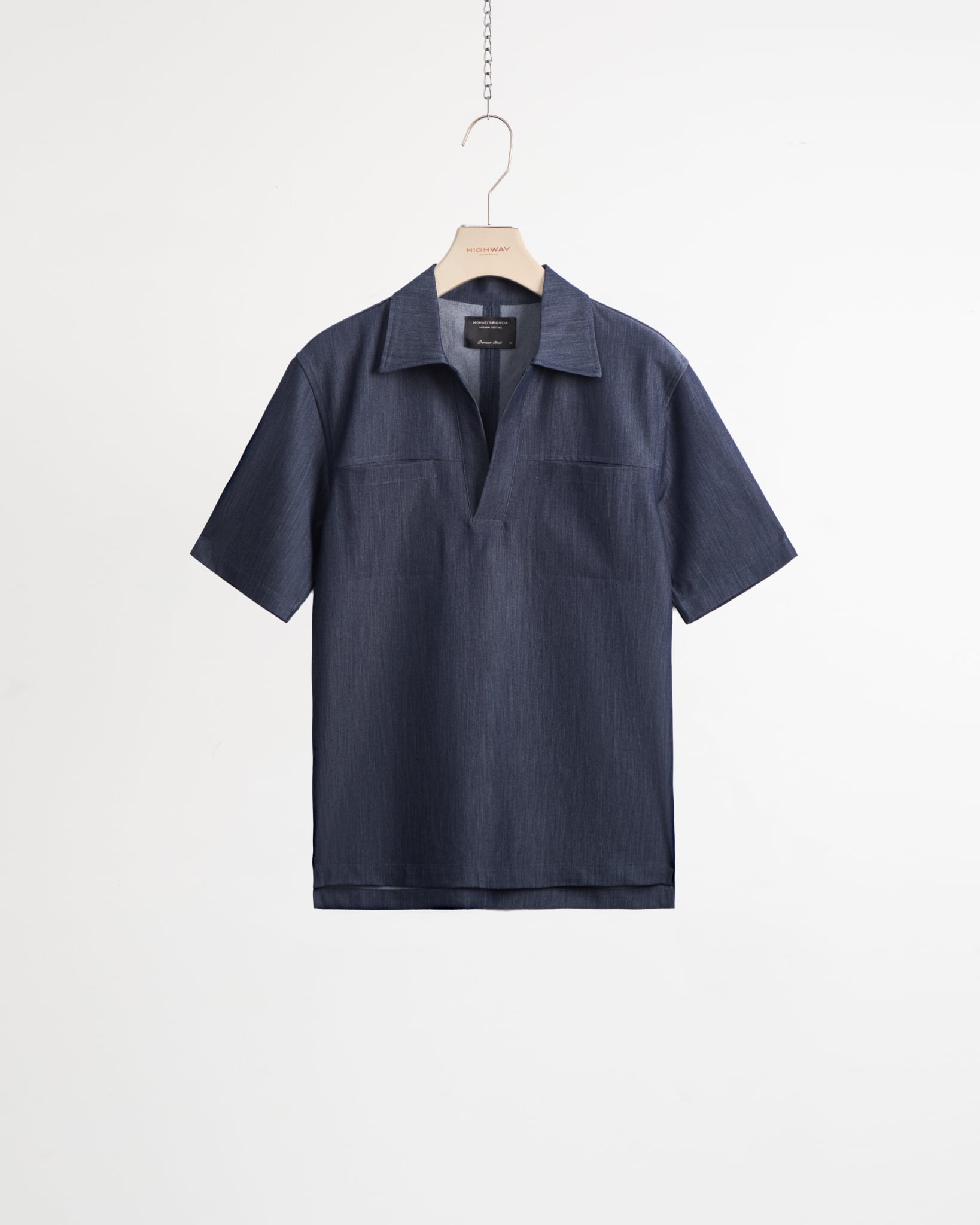 Sơ Mi Ngắn Tay Premium - Hudson - Relaxed Fit - Xanh