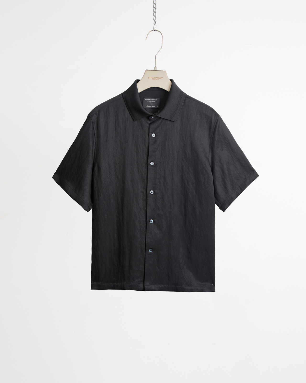 Sơ Mi Ngắn Tay - Rekur - Relaxed Fit - Đen