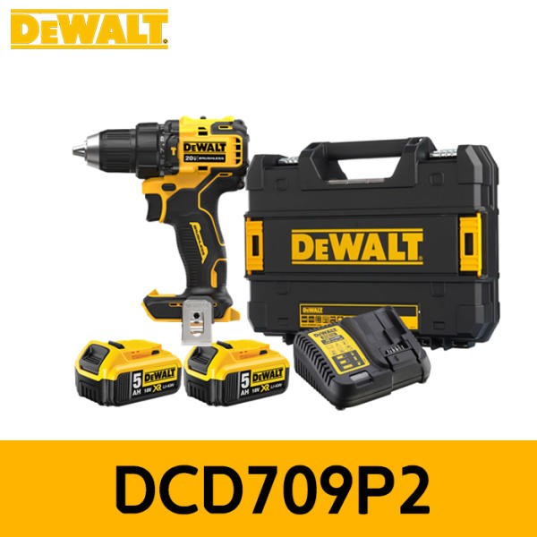 [HCM]Máy khoan pin Brusless có búa 18V Atomic Dewalt DCD709 - Chính hãng ATOMIC™ 20V MAX* Brushless Cordless Compact 1/2 in. Hammer Drill/Driver Kit - 2 Pin 5.0, Sạc