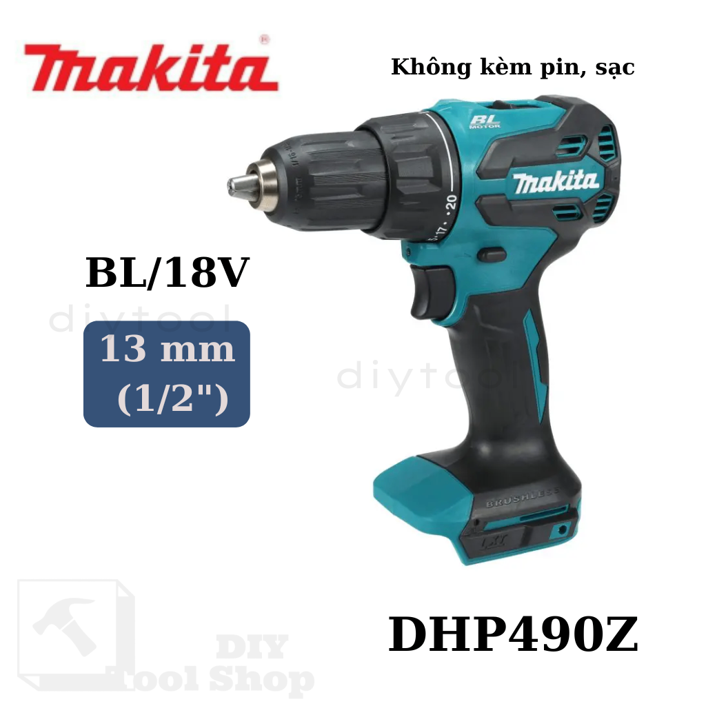 Makita DHP490Z – Máy Khoan Búa Vặn Vít 18V LXT – Công Suất Mạnh, Thiết Kế Cao Cấp